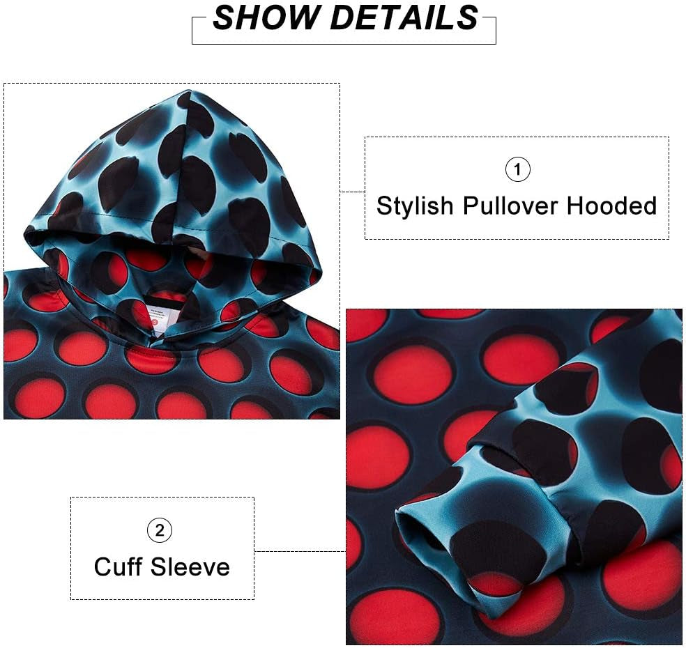 Girls Boys Pullover Hoodies Casual 3D Graphic Hooded Sweatshirt Tops with Pockets for Kids 6-16 Years