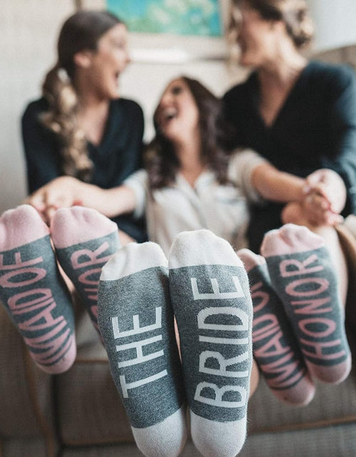 Load image into Gallery viewer, Wedding Party Socks/Bride Socks, Bridesmaid Socks, Groom Socks, Groomsman Socks, Flower Girl Socks
