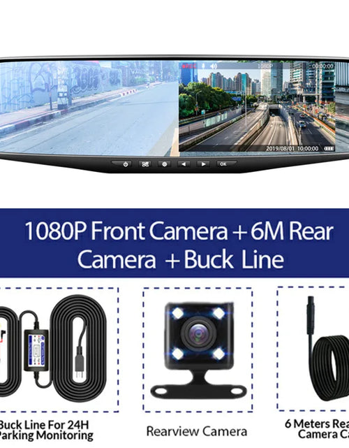 Load image into Gallery viewer, 4.3 Inch Driving Recorder Car DVR Rearview Mirror Dual Lens Car Recorder 1080P IPS Front and Rear Camera Registrar Black Box New

