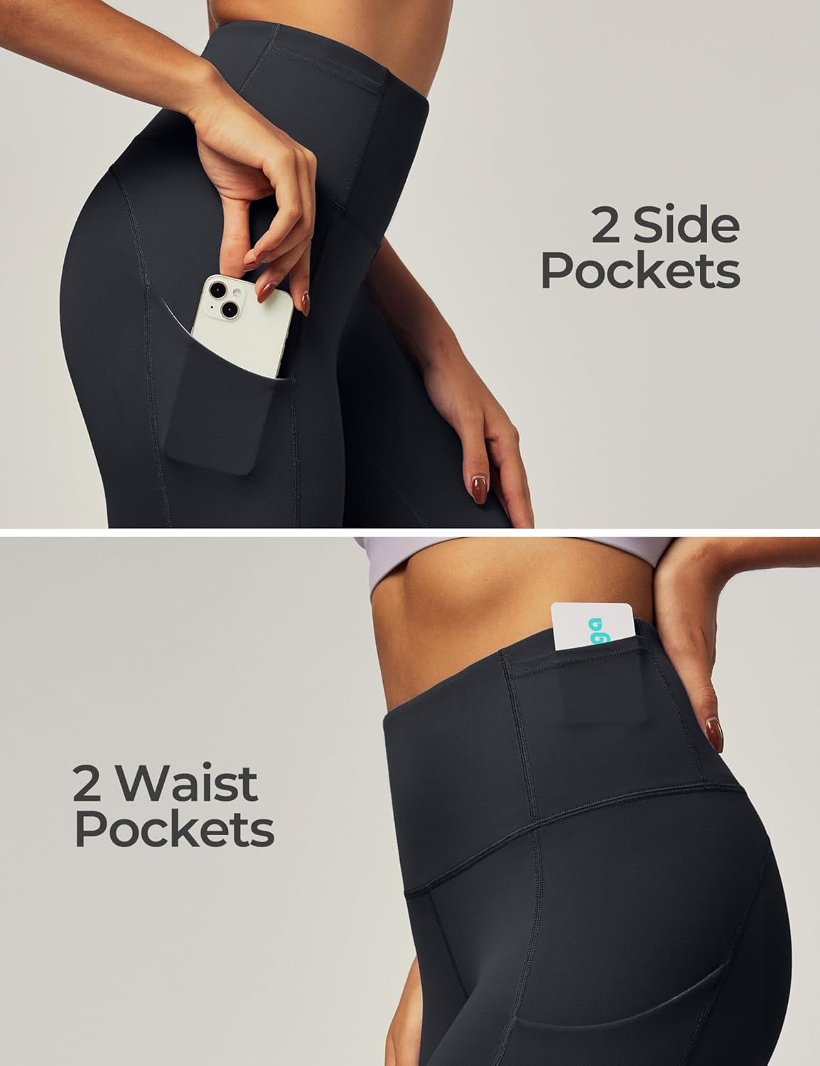 Leggings with Pockets for Women High Waisted Yoga Pants Women Tummy Control Workout Compression Running Leggings